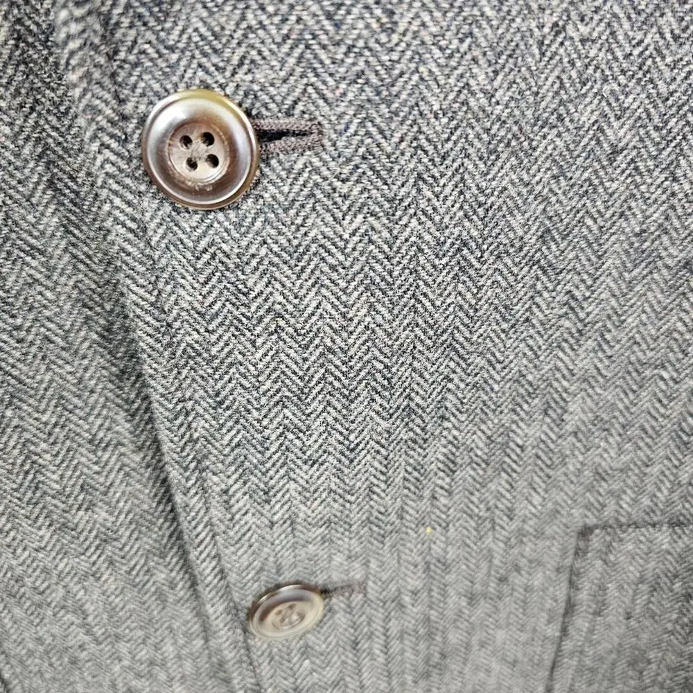Black Brown 1826 Brown Herringbone Wool Blend Men's Blazer Size XL